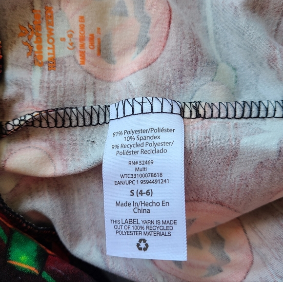 (1599) Halloween Fitted High Rise Leggings,  Size: XXL  Color: Black/Orange - Picture 7 of 7